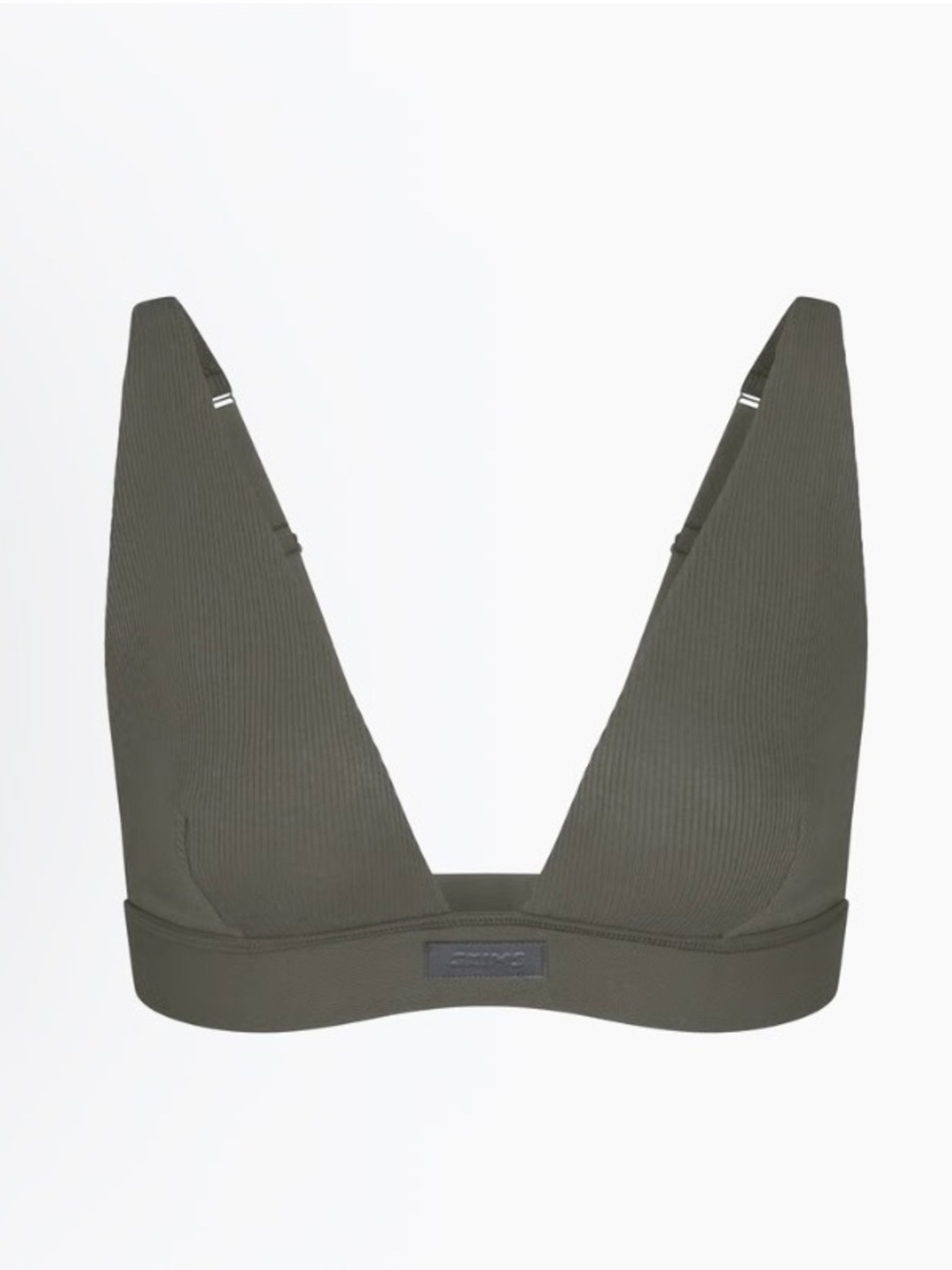 SKIMS Cotton Rib Plunge Bralette | Juniper | Size S | NWT 🏷️